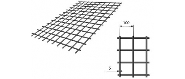 Сетка сварная (дорожная) 100х100х5мм 1,5х2м купить с доставкой в Красной Пахре